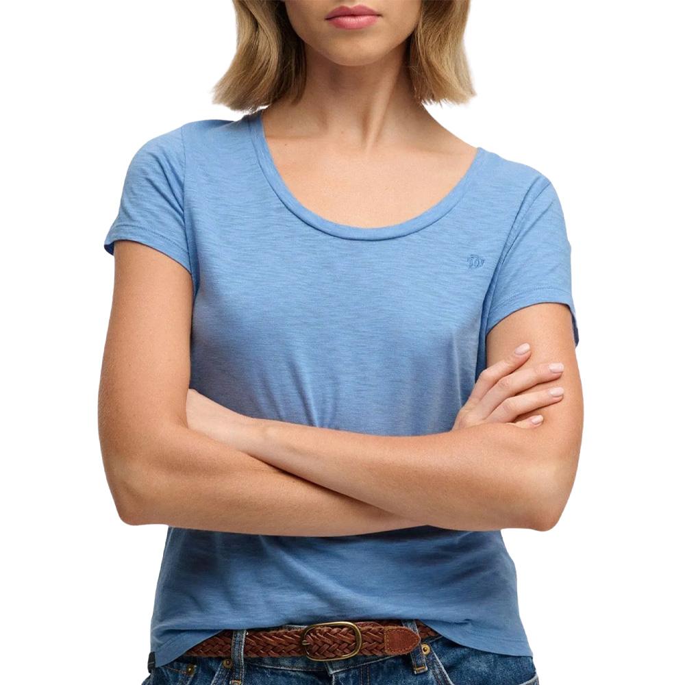 T-shirt Bleu Femme Superdry Studios Scoop pas cher