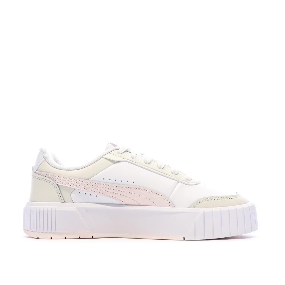 Baskets Blanc/Rose/Beige Femme Puma Carina Mia vue 2
