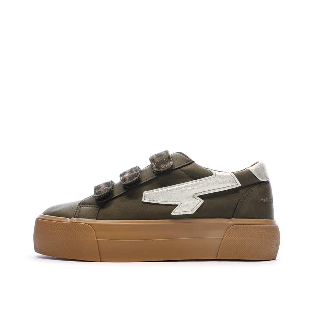 Zapatillas de plataforma caqui para mujer Kaporal Clovia barato