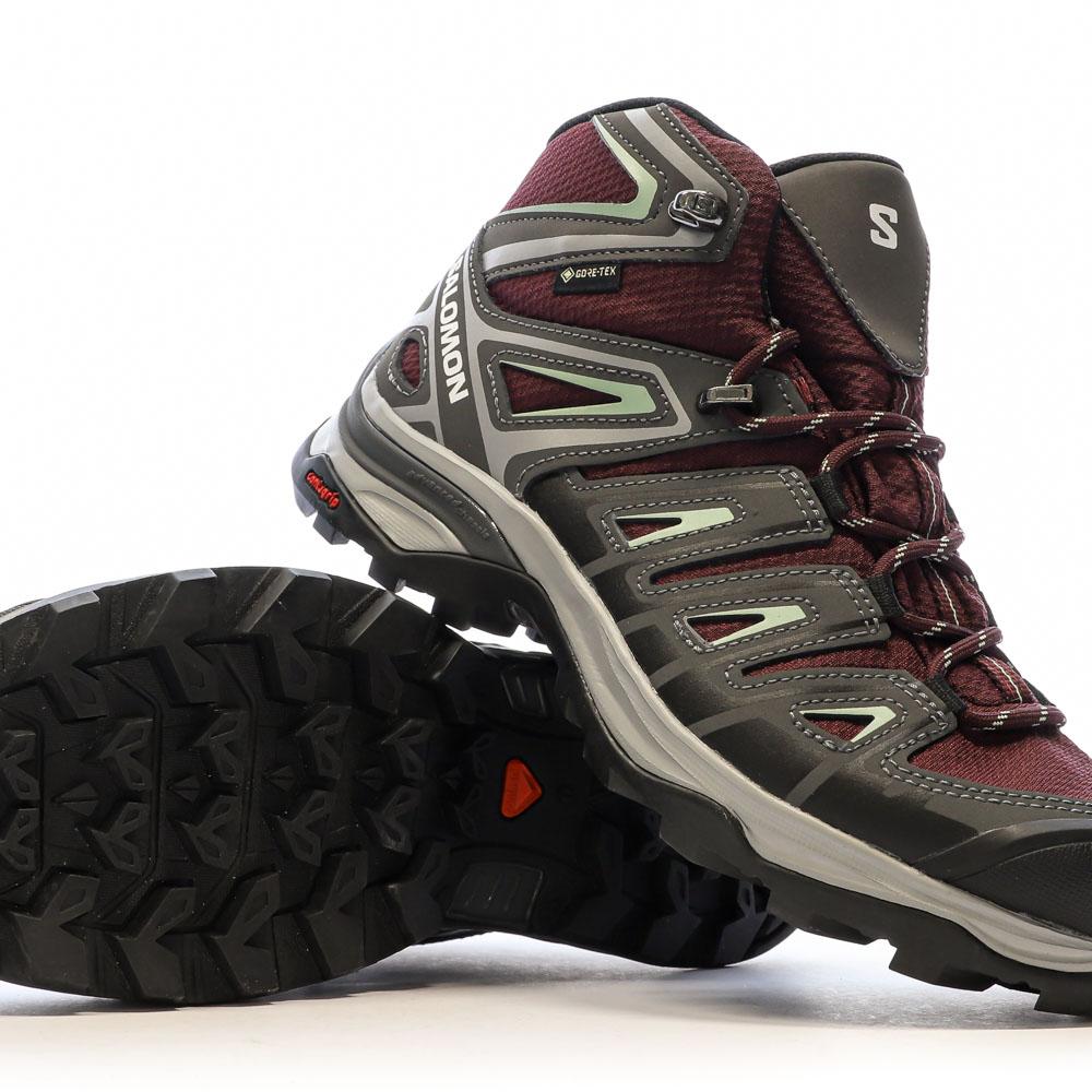 Salomon Pioneer Botas senderismo Mujer Gris/Burdeos ver 7