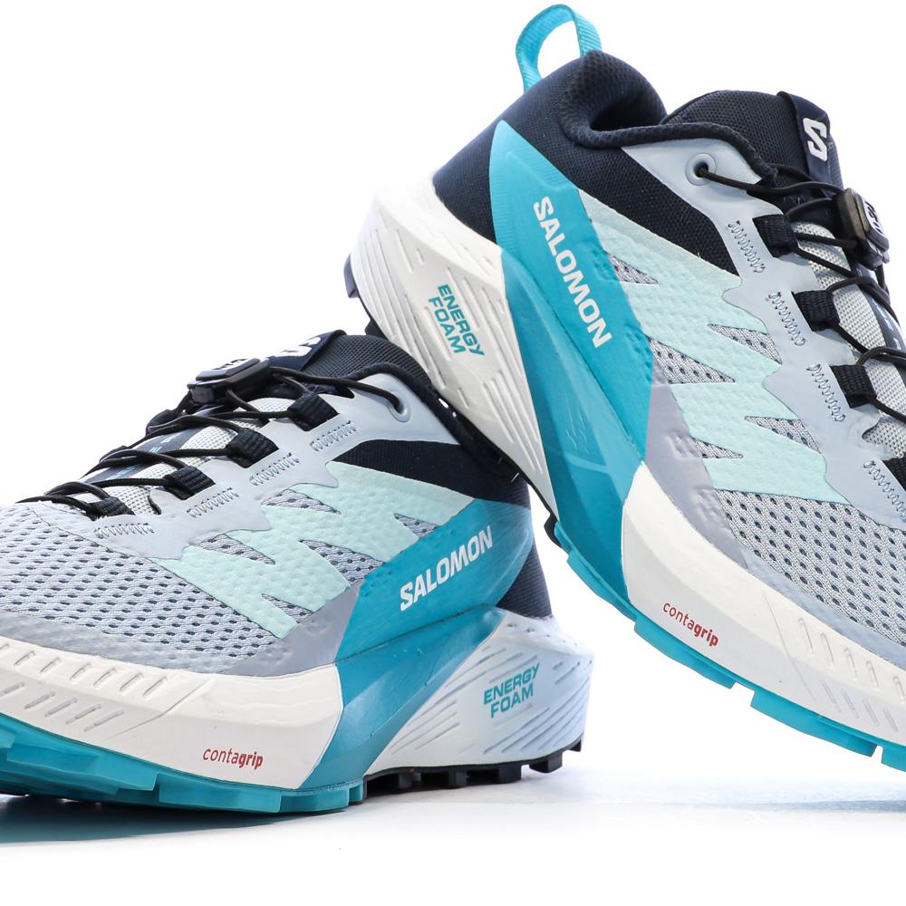 Chaussures de Trail Bleues Femme Salomon Sense Ride 5 vue 7
