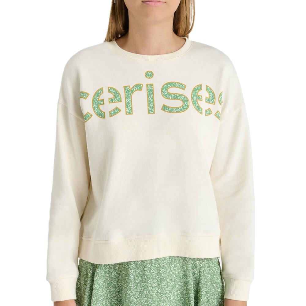 Sudadera beige/verde para niña de Le Temps Des Cerises Ratagi barato