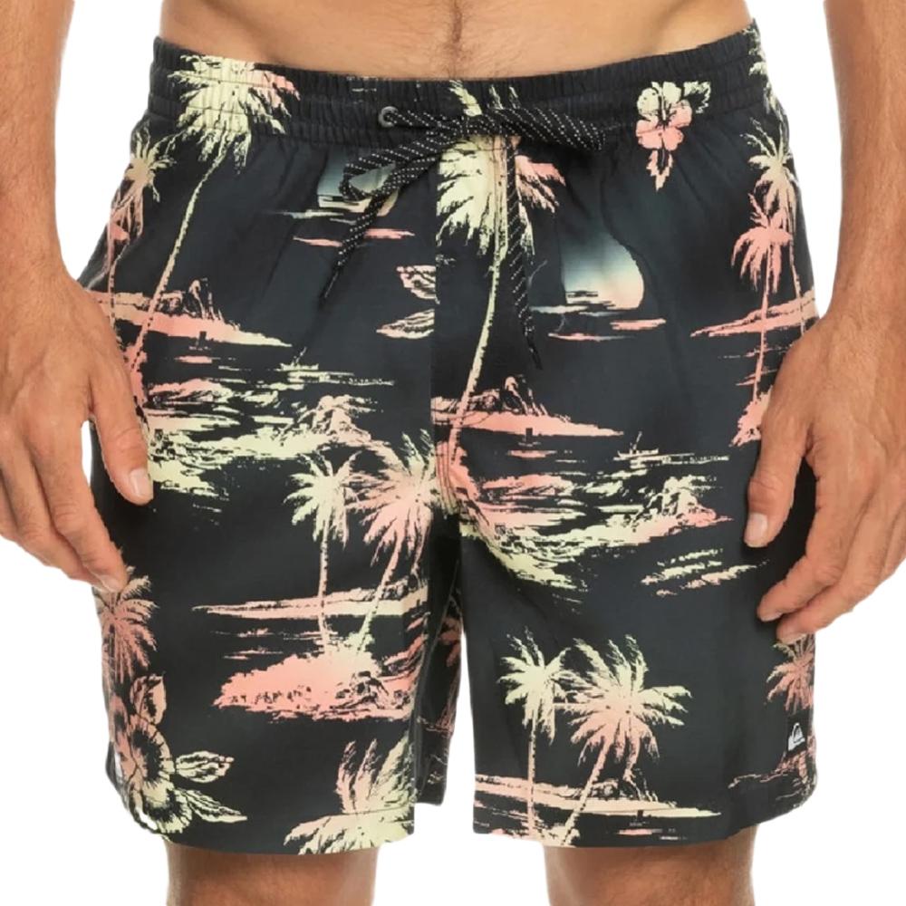 Bañador corto negro para hombre Quiksilver Mix 177 barato