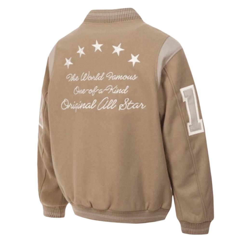 Chaqueta Converse Bomber Luxe Varsity, Beige, Hombre ver 2