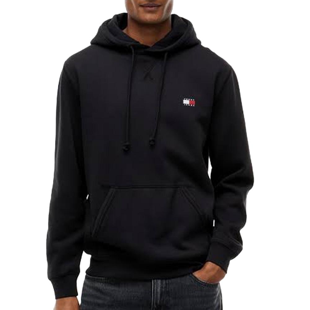Schwarzes Herren-Sweatshirt von Tommy Hilfiger mit Emblem DM0DM günstig
