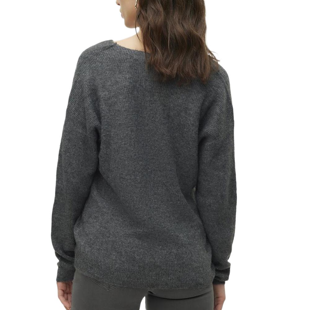 Jersey Vero Moda Crew Mujer Gris Oscuro ver 2