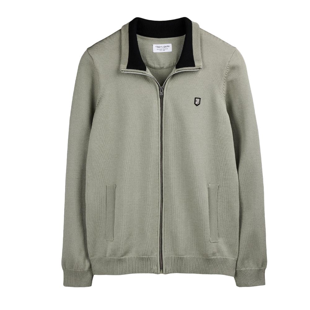 Men’s Green Zip-Up Sweatshirt by Teddy Smith Martyn affordable