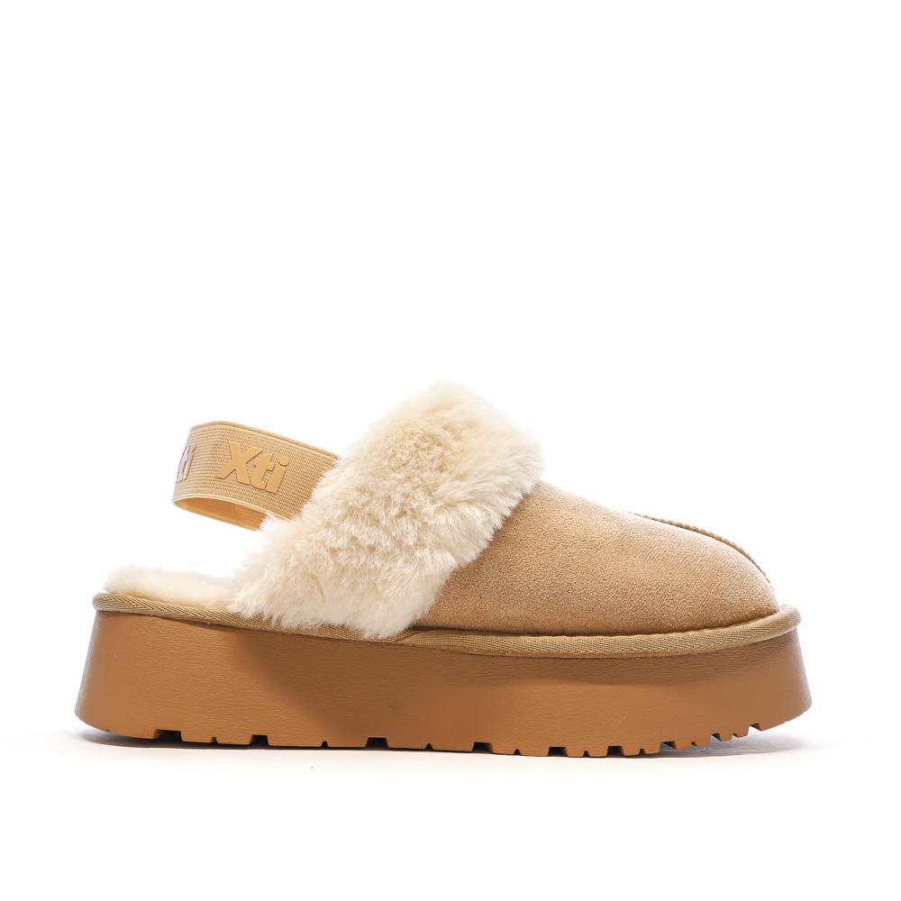Beige Zuecos de mujer con banda elástica Xti Microfibra ver 2