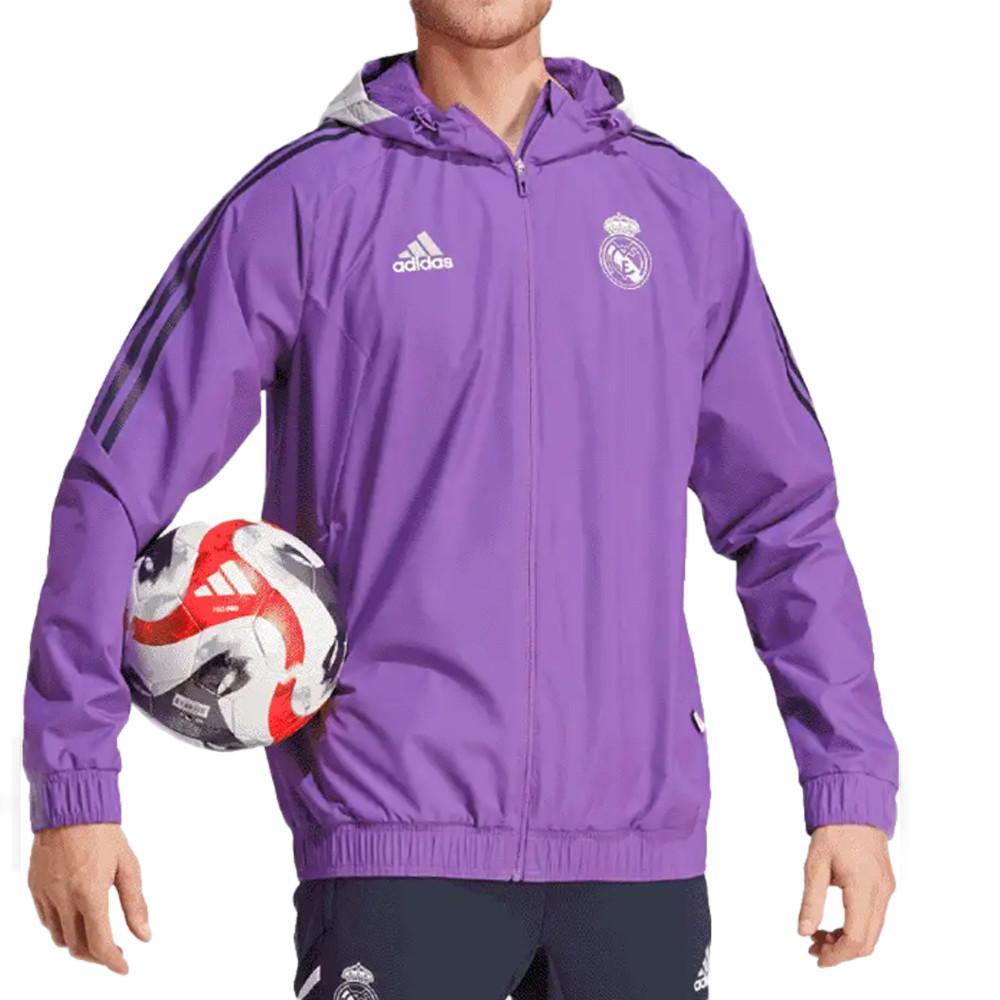 Adidas Real Madrid Men's Purple Windbreaker 2022/23 affordable