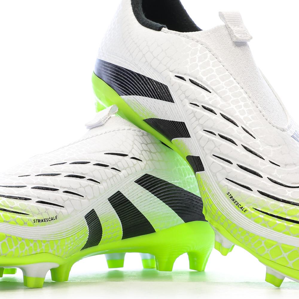 Chaussures de Foot Blanc/Jaune Junior Adidas Predator League Ll FG/MG vue 7