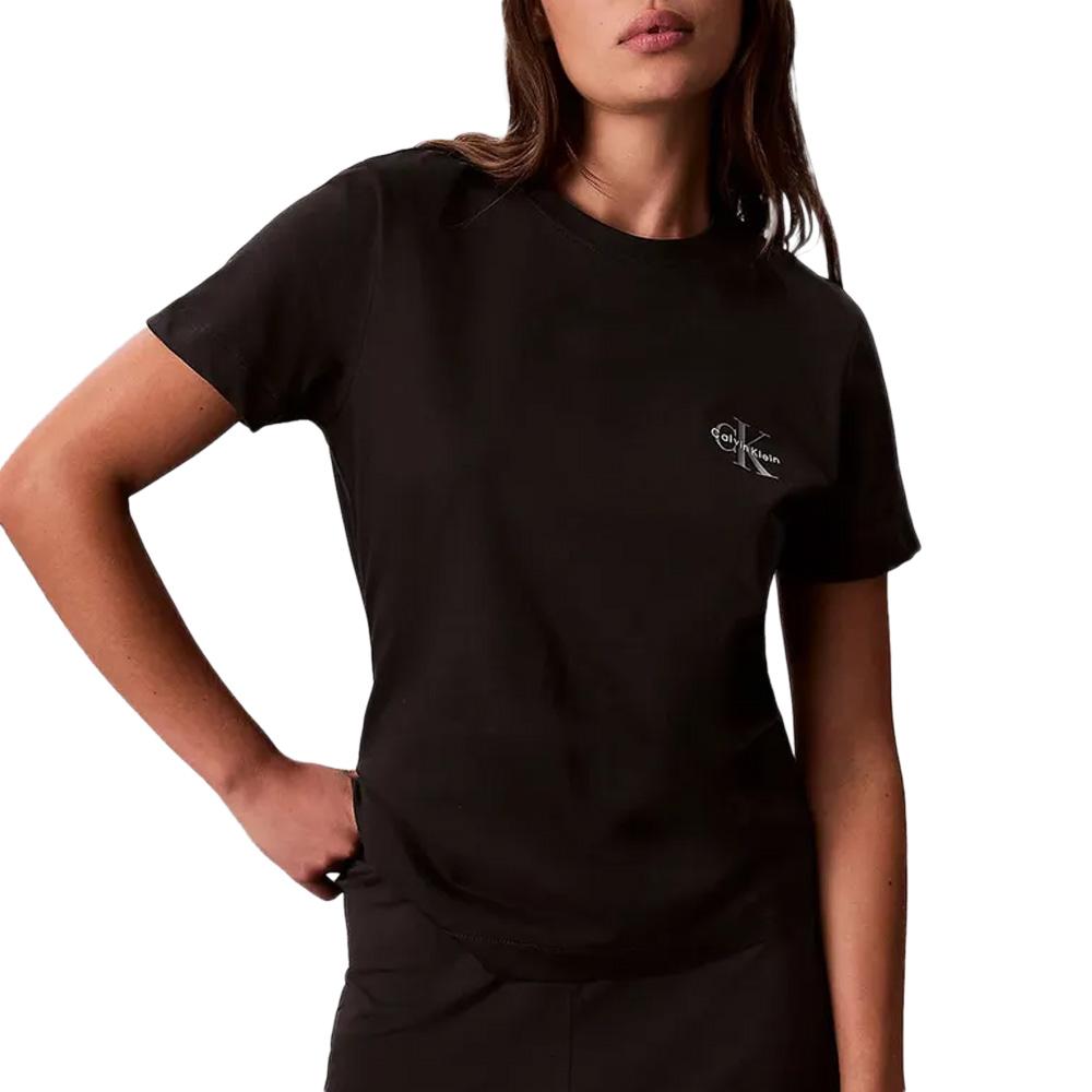Lote de 2 camisetas negras de mujer Calvin Klein Jeans Mono logo ver 2