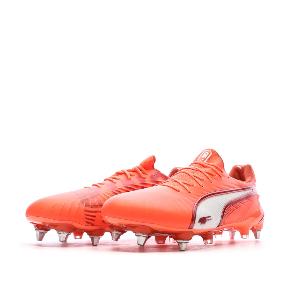 Chaussures de Foot Orange Fluo Homme Puma King Ultimate MxSG vue 6