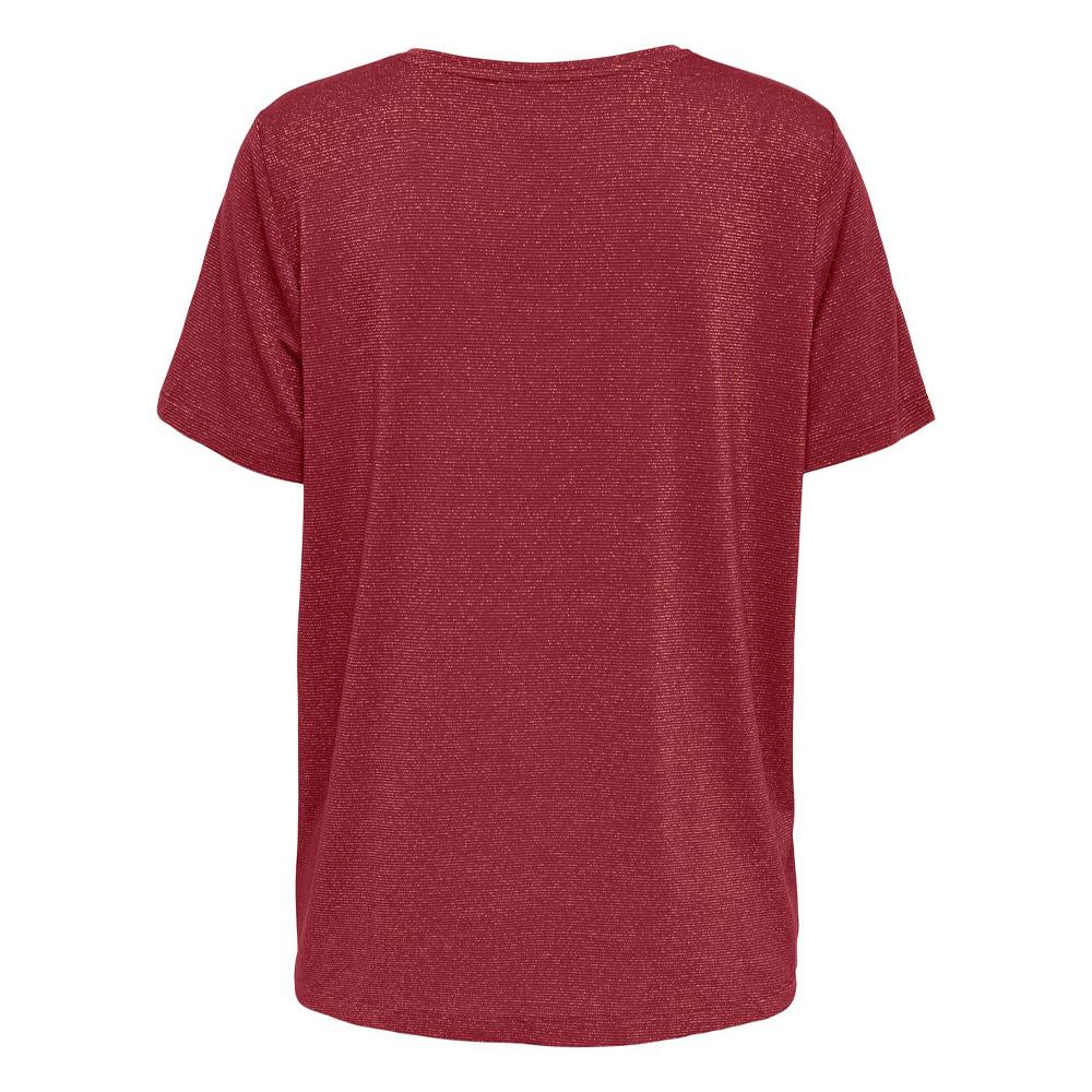 Camiseta roja Only Harly para mujer ver 2