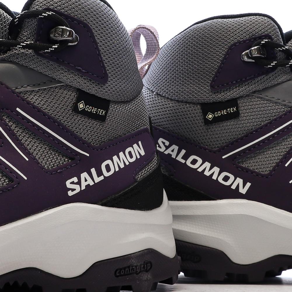 Zapatillas de senderismo grises/negras para mujer Salomon Thundercross ver 7