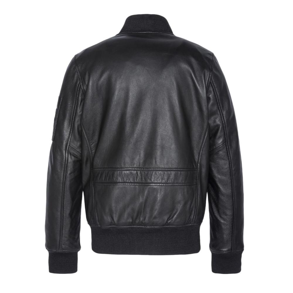 Lederjacke Schwarz Mann Schott LCBOMBA Ansicht 2