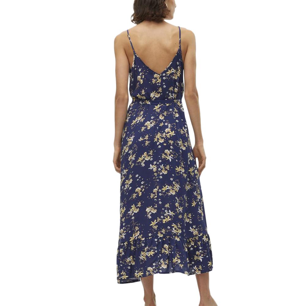 Women's navy/yellow patterned dress Vero Moda Easy Joy Photo of the Espace des Marques %store% store - view of %key%