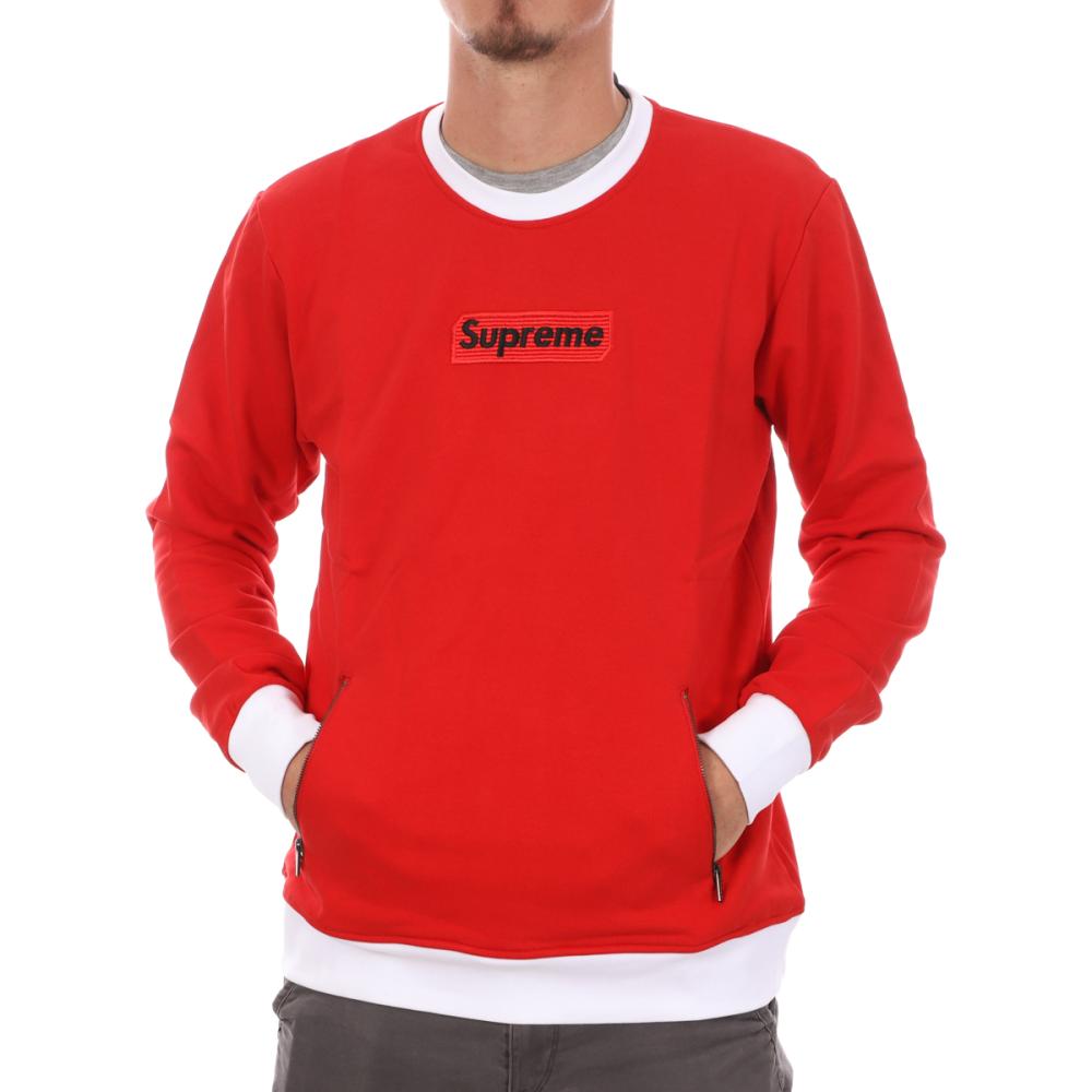 Men's Red Supreme Grip Charm Sweatshirt affordable