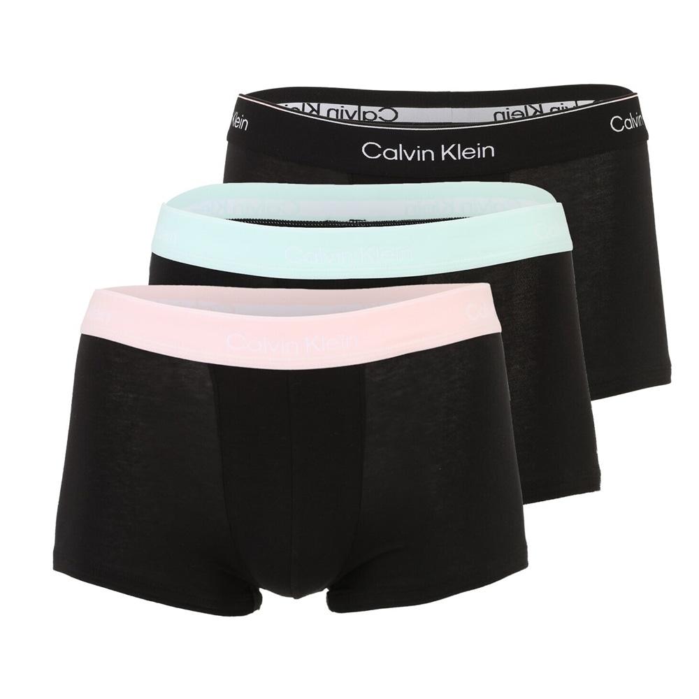 Lote de 3 calzoncillos de hombre Calvin Klein Jeans de talle bajo en negro, rosa y verde barato