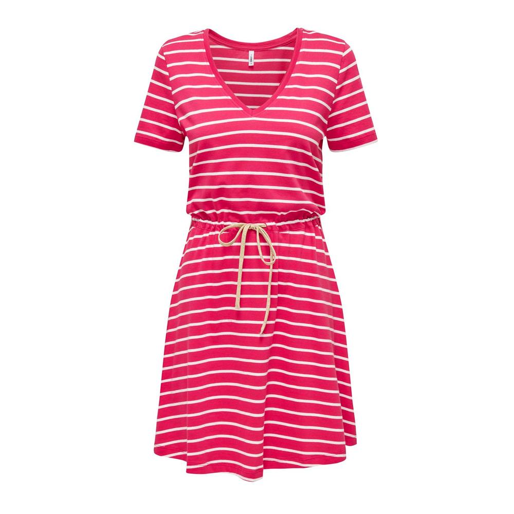 Rosa gestreiftes Kleid für Frauen ONLY 15320317 günstig