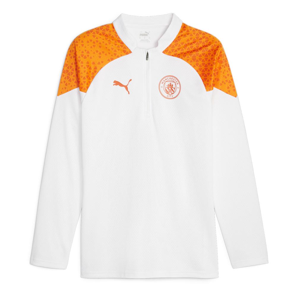 Manchester City Sweat 1/4 White/Orange Man Puma 2023/2024 affordable