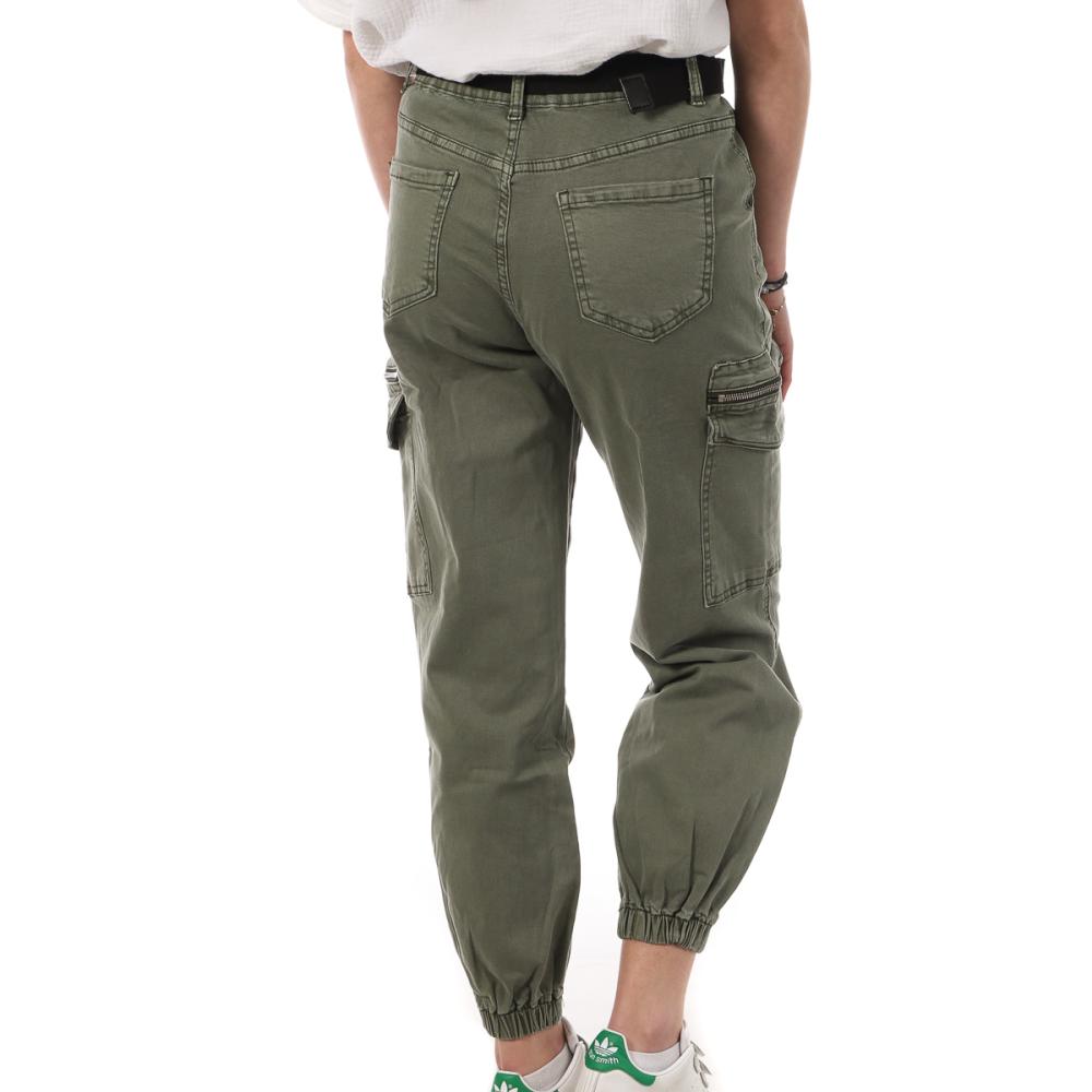 Monday Premium Women's Khaki Belt Cargo Pants LW-357 Photo of the Espace des Marques %store% store - view of %key%