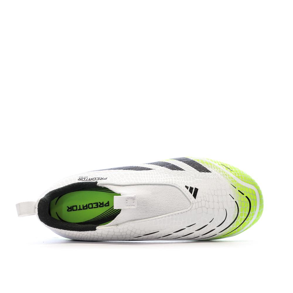 Chaussures de Foot Blanc/Jaune Junior Adidas Predator League Ll FG/MG vue 4