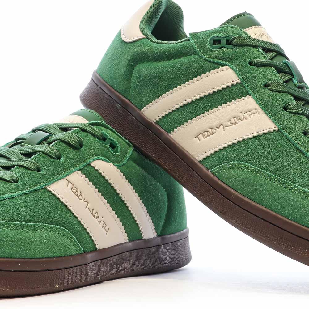 Teddy Smith White Suede Green Men's Sneakers Photo of the Espace des Marques %store% store - view of %key%