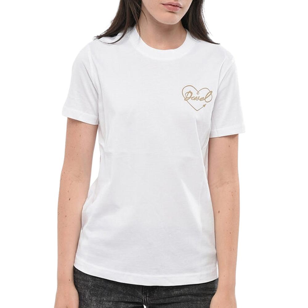 T-Shirt Blanc Femme Diesel T-reg 53-d Maglietta pas cher