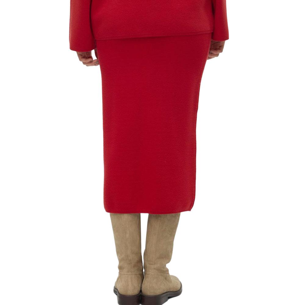 Roter Damenrock von Vero Moda mit goldenen Nadelstreifen Ansicht 2