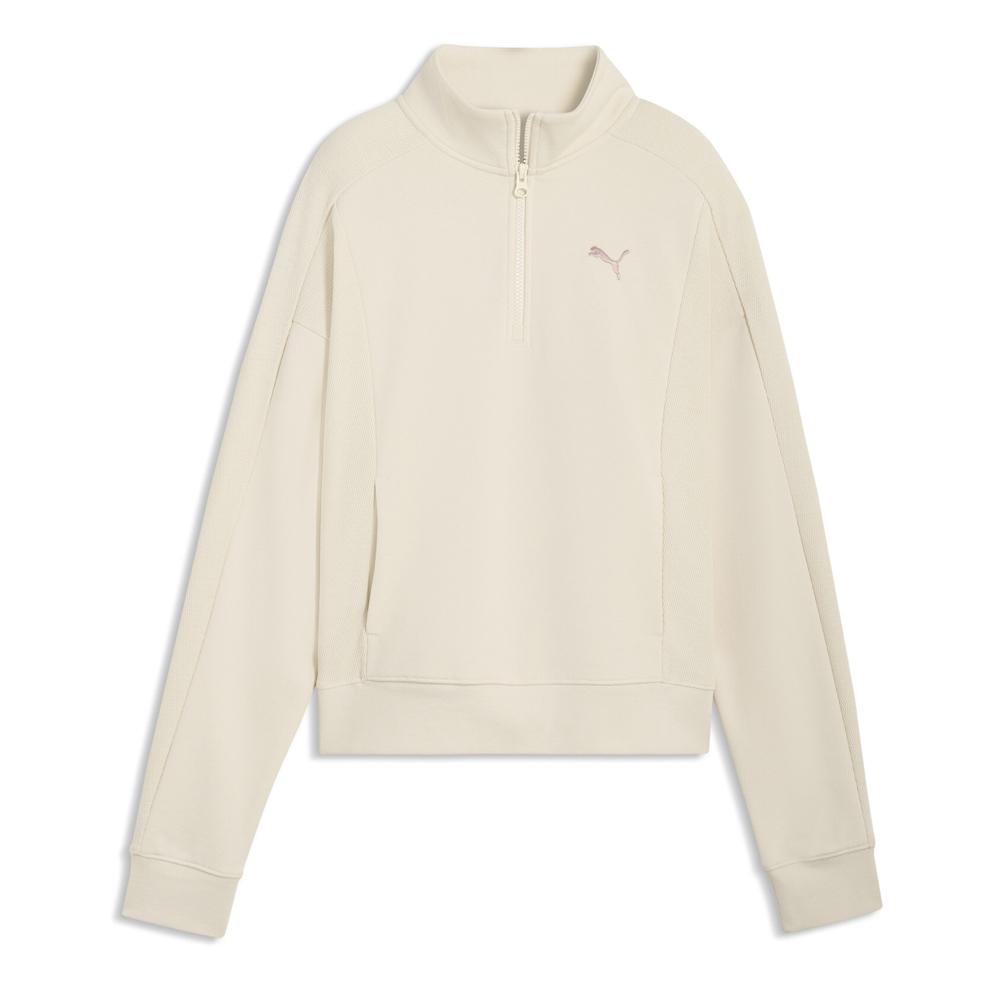 Sweat À Capuche Écru Femme Puma Relaxed pas cher