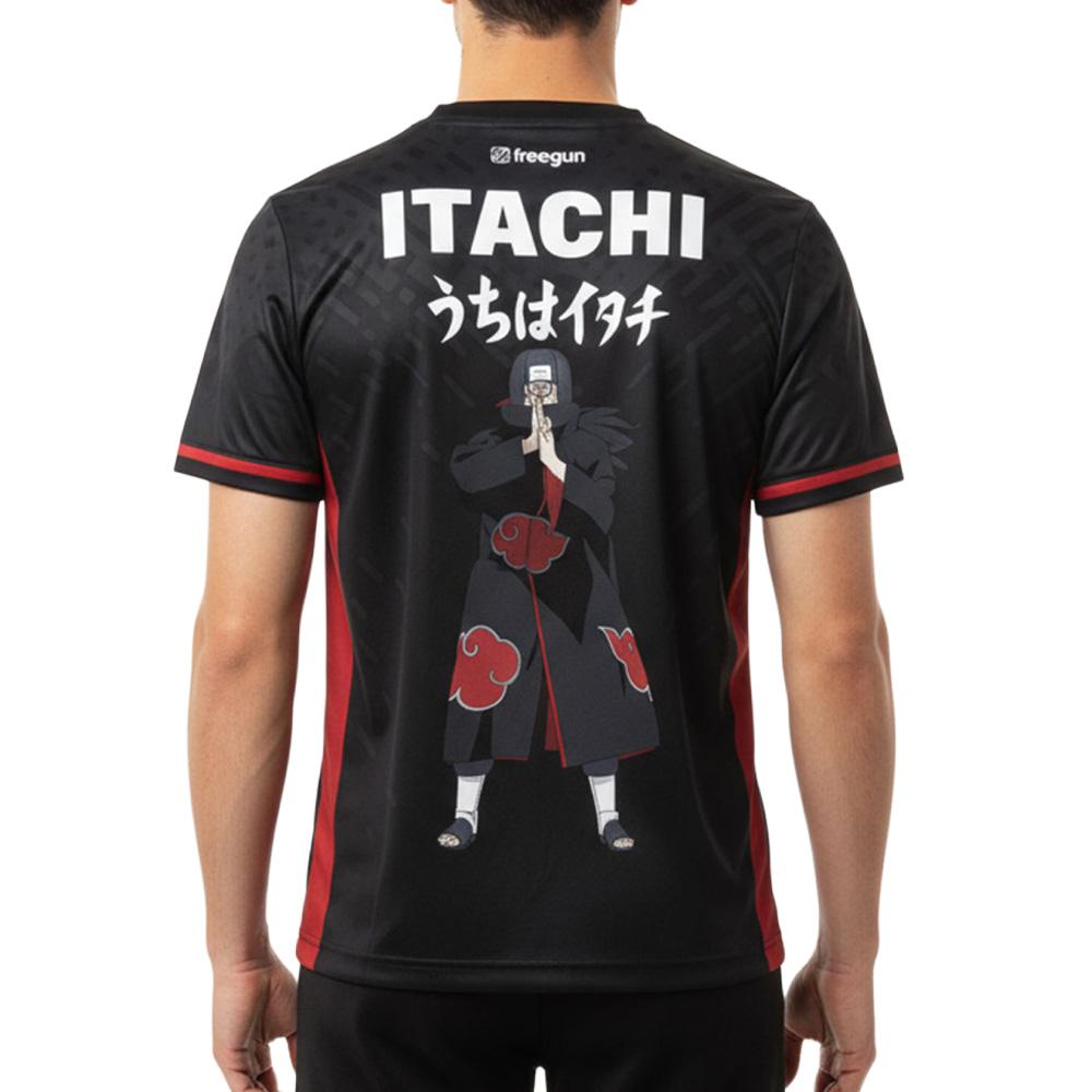 Camiseta de hombre de microfibra negra Freegun Naruto Shippuden Itachi ver 2