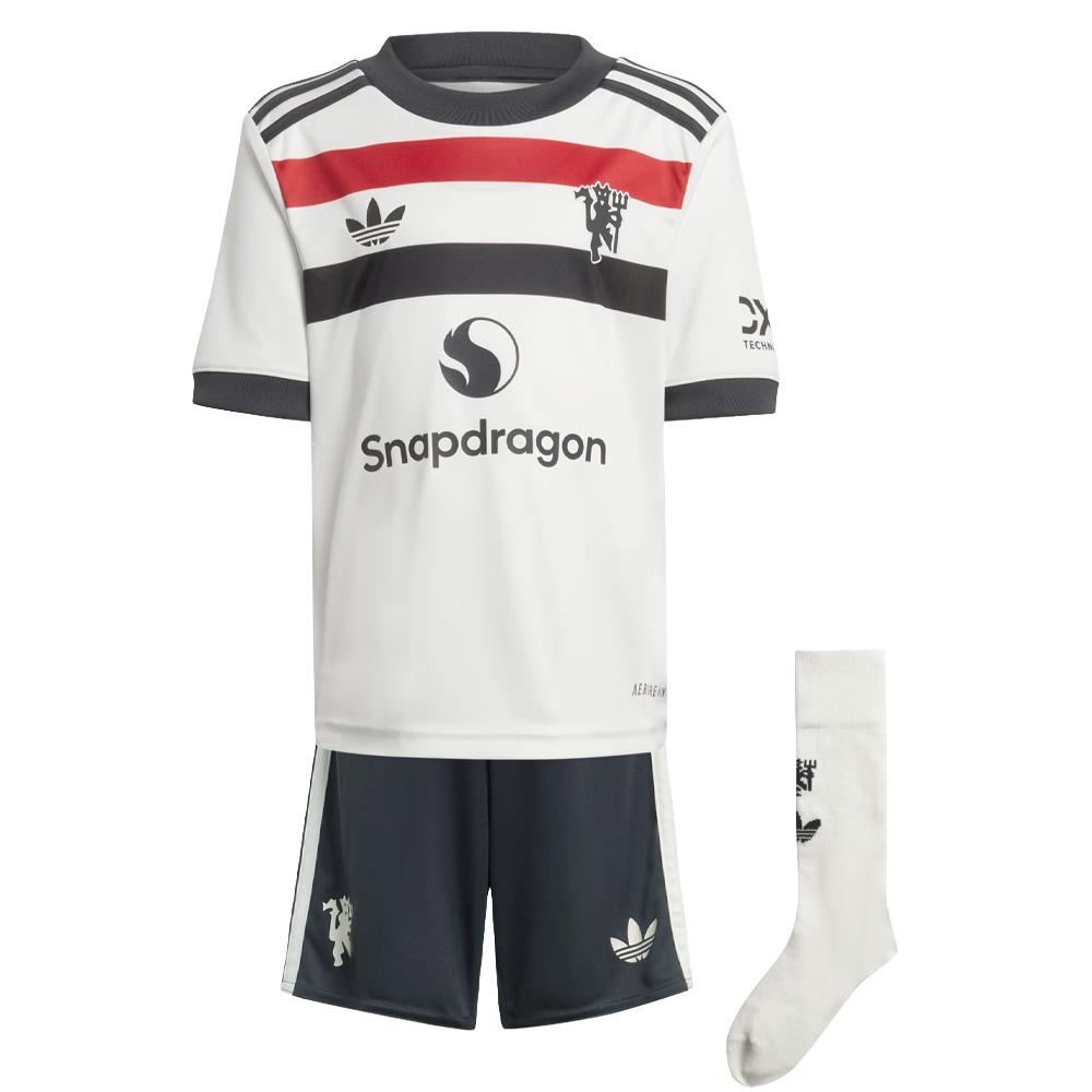 Manchester United Adidas Conjunto de niño blanco/gris/rojo 24/25 ver 3