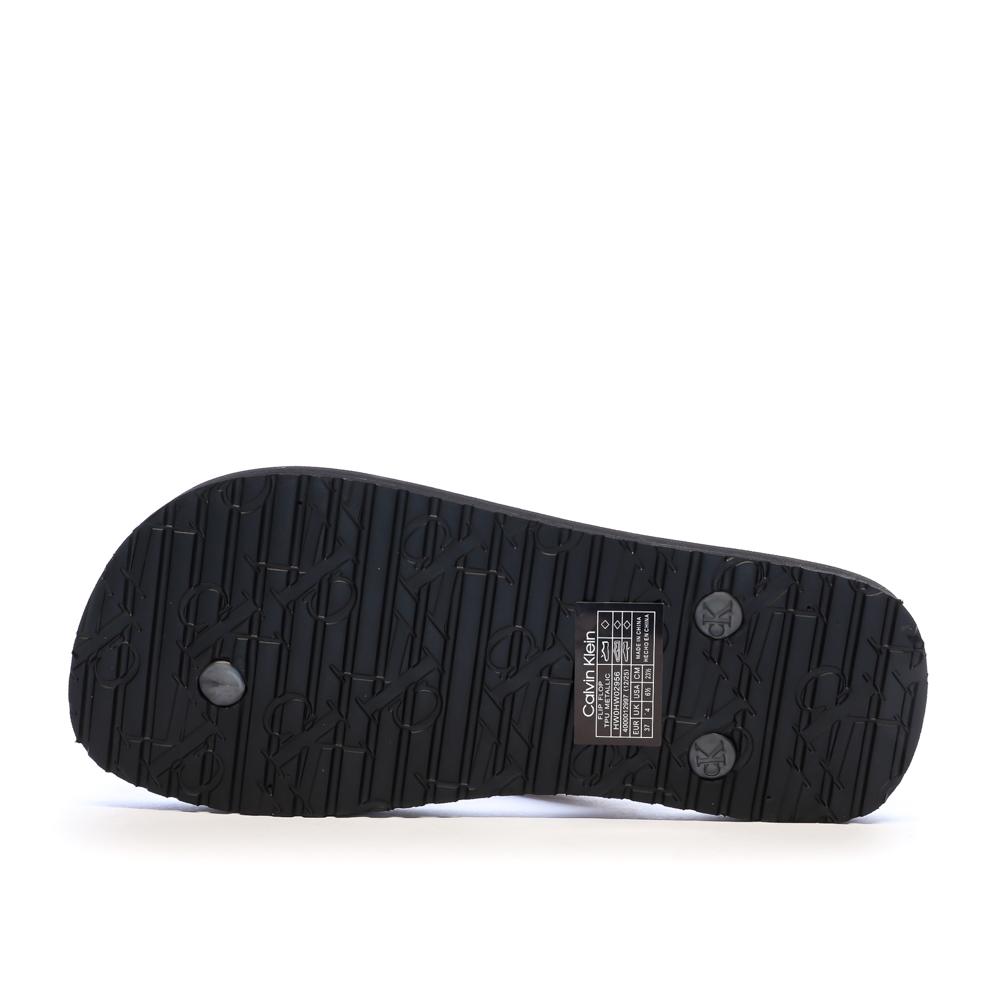 Tongs Noir Femme Calvin Klein Jeans Flip Flop Tpu Metall vue 2