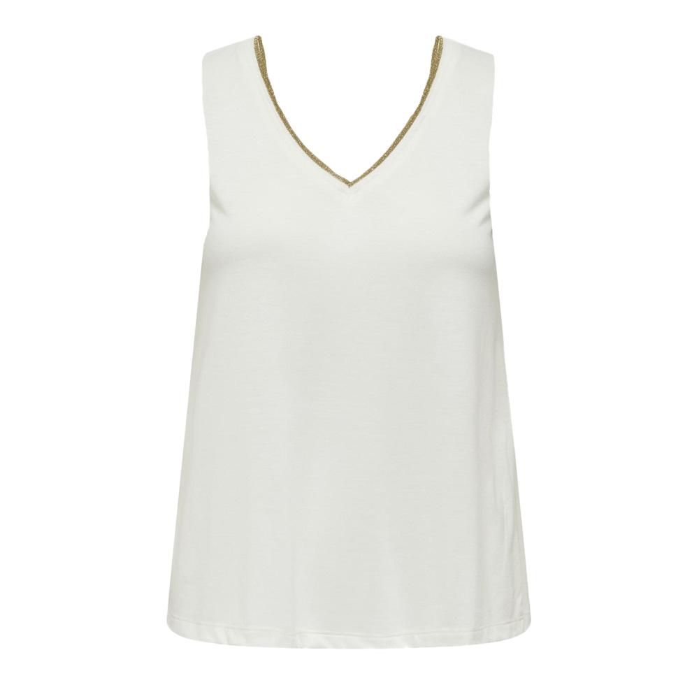 Weißes Tanktop Frau JDY Lurex günstig
