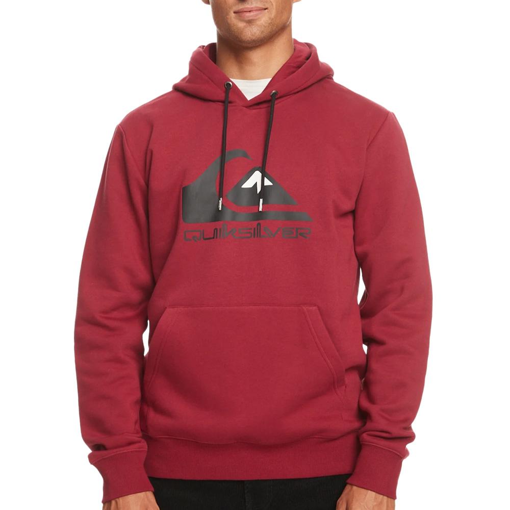 Rotes Sweatshirt für Herren von Quiksilver mit großem Logo auf der Kapuze günstig