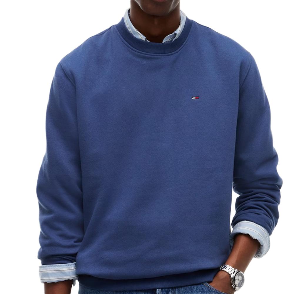 Sudadera azul oscuro para hombre Tommy Hilfiger Reg Flag Crews barato