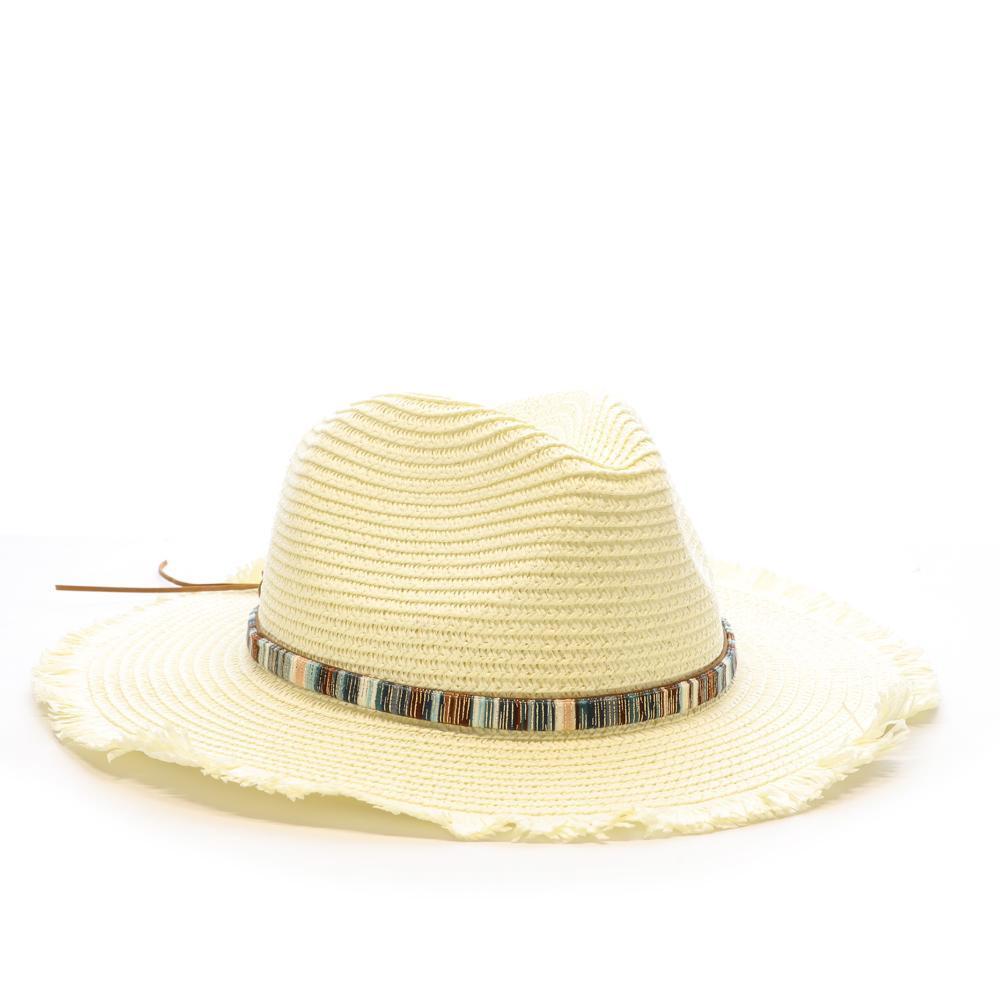 Chapeaux Blanc Femme Via Lorenzo Fedora Ivoire vue 2