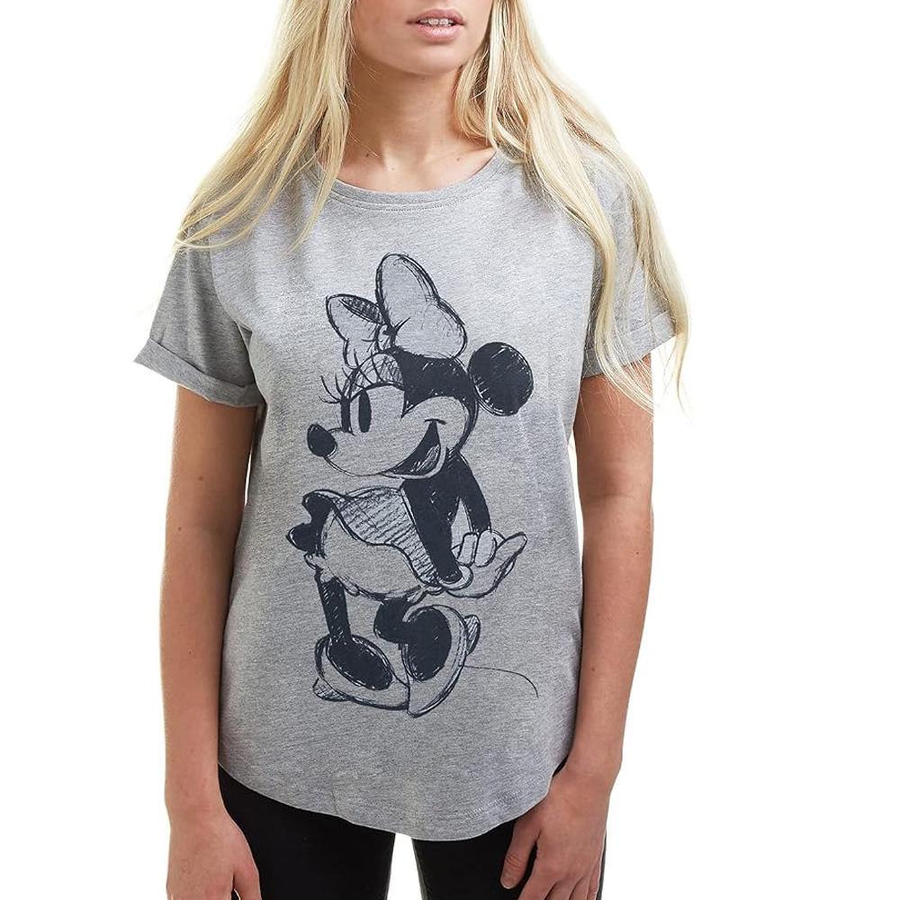 Women’s Grey Disney Minnie Sketch T-shirt affordable