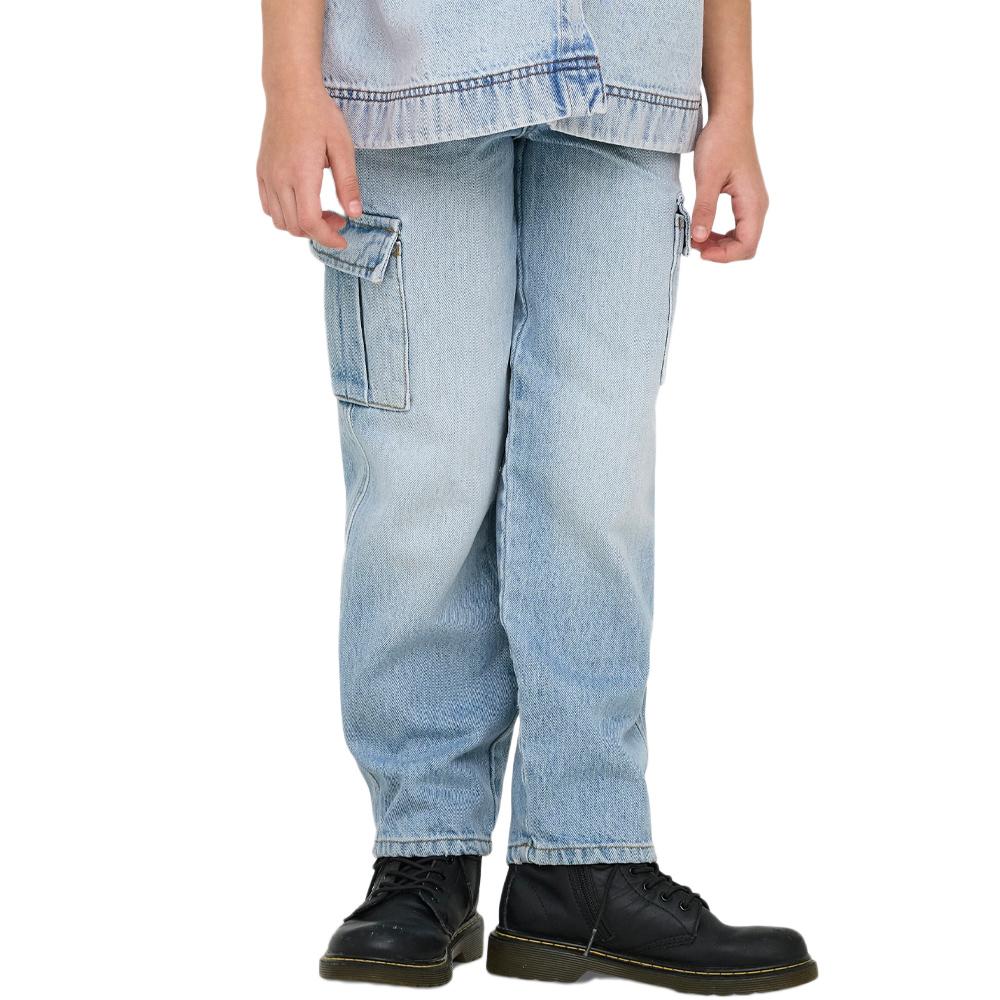 Gerade Cargo-Jeans Hellblau Mädchen ONLY Mony Wide Kids günstig