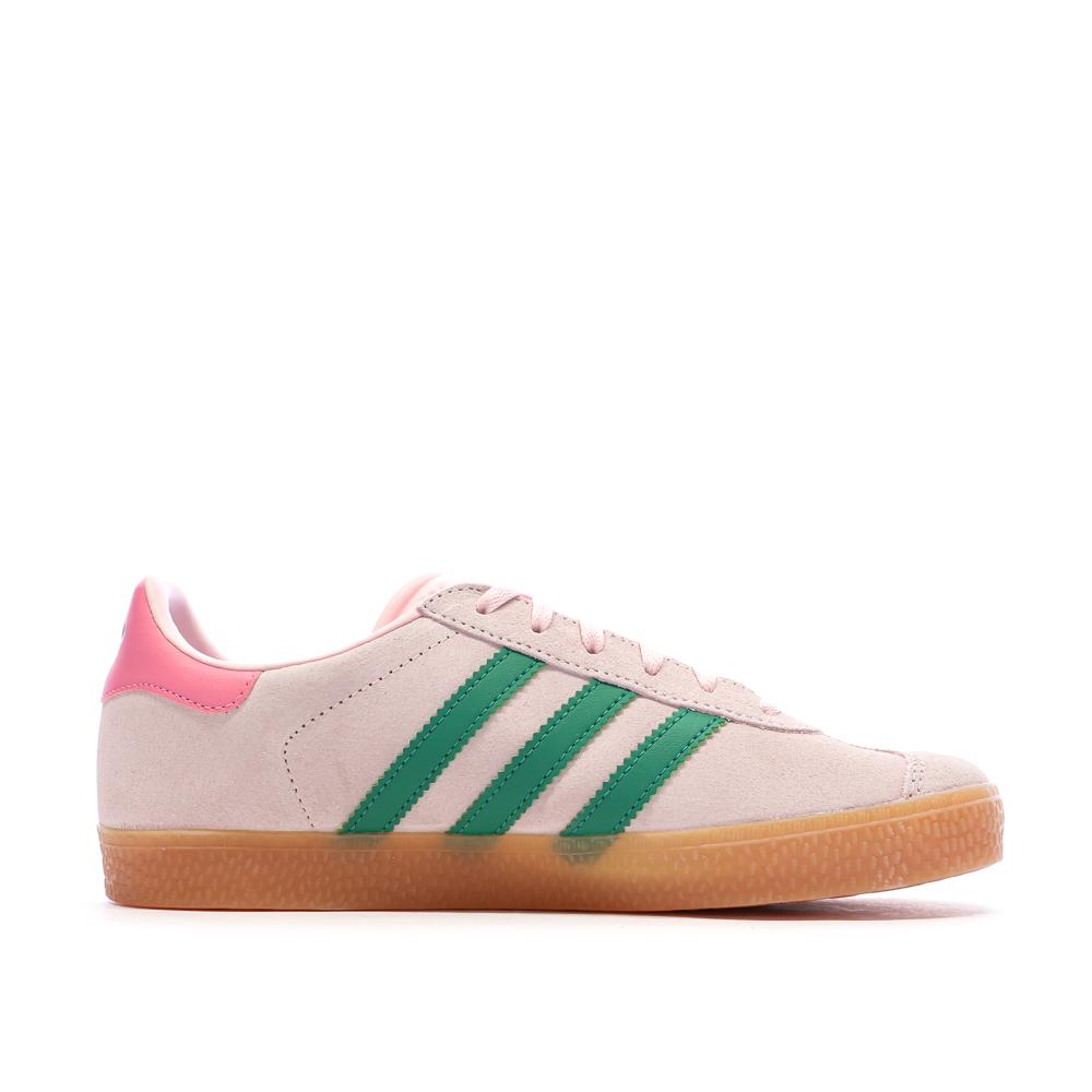Baskets Rose/Vert Adidas Gazelle vue 2