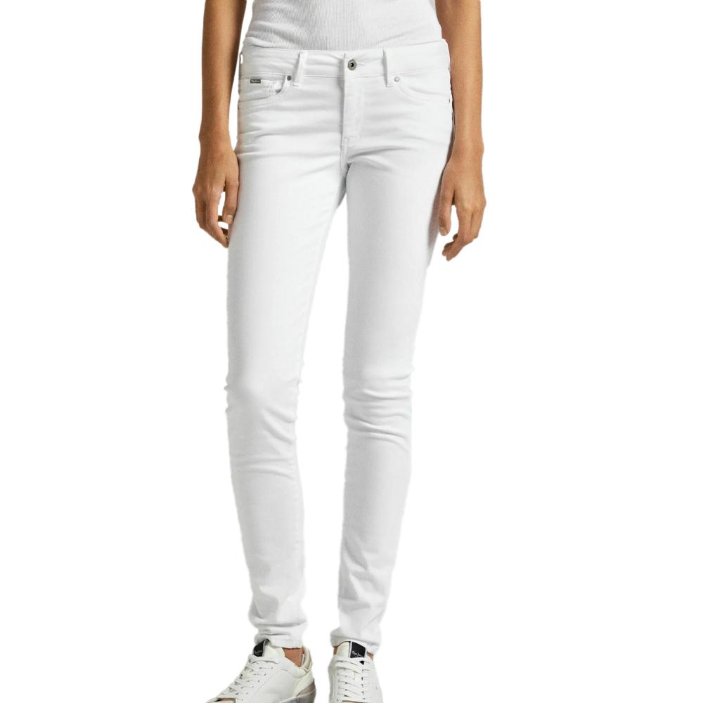 Jean Slim Blanc Femme Pepe Jeans Gymdigo pas cher