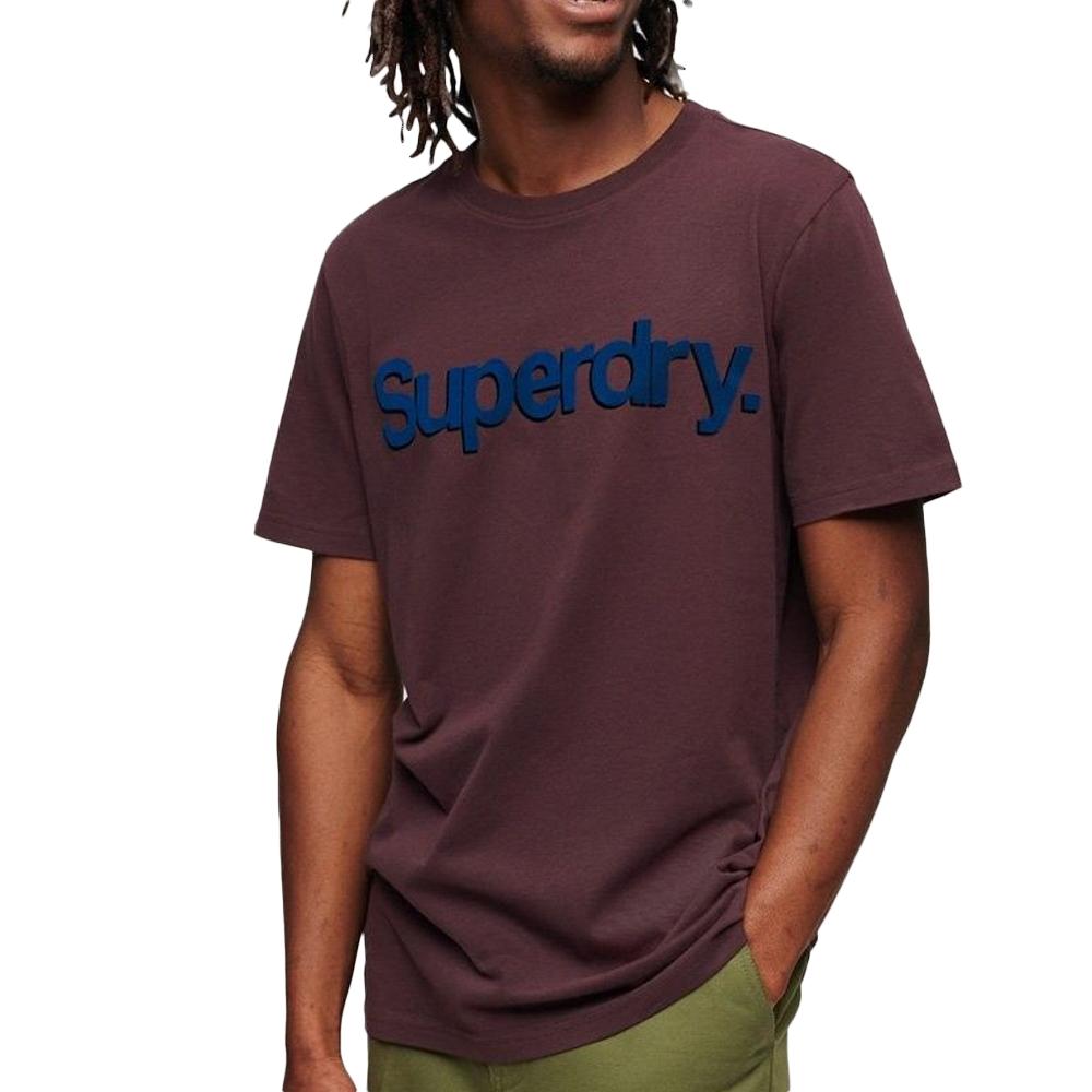 T-shirt Bordeaux Homme Superdry Classic pas cher