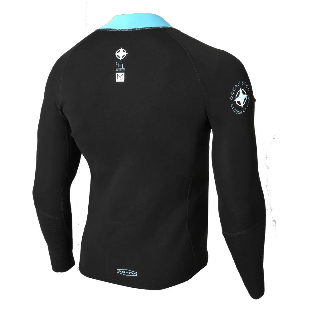 Camiseta de neopreno para hombre Ocean Step Optimizer 2/2 mm, negro y azul aceite ver 2