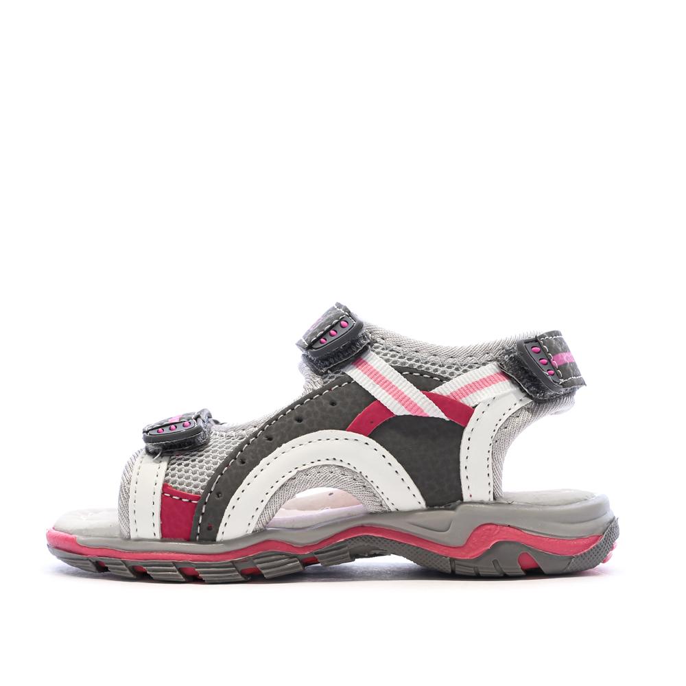 Sandalias grises/rojas para bebé Kimberfeel Missi barato
