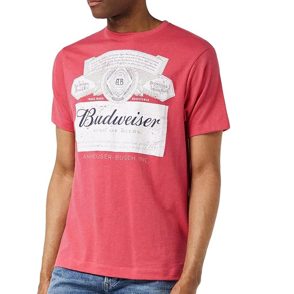 Budweiser Label Men’s Red T-Shirt affordable