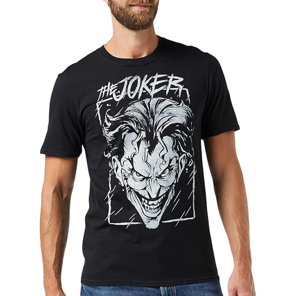 Men’s Black DC Comics Joker Storm T-shirt affordable