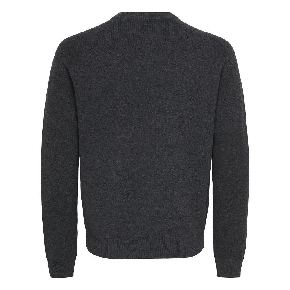 Dunkelgrauer Melange-Pullover für Herren von Only & Sons, Rundstrick Ansicht 2