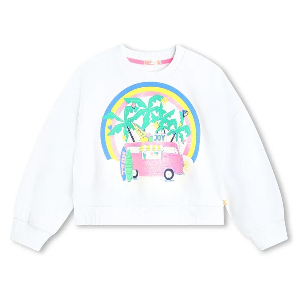 Sweat Blanc Fille Billieblush U20099 pas cher