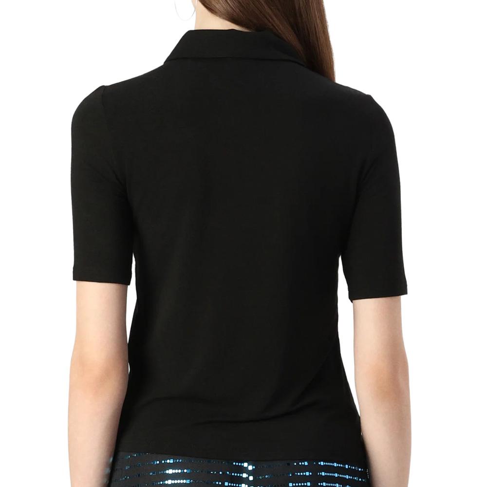 Women’s Black JDY Sanni Polo Shirt 2/4 Photo of the Espace des Marques %store% store - view of %key%