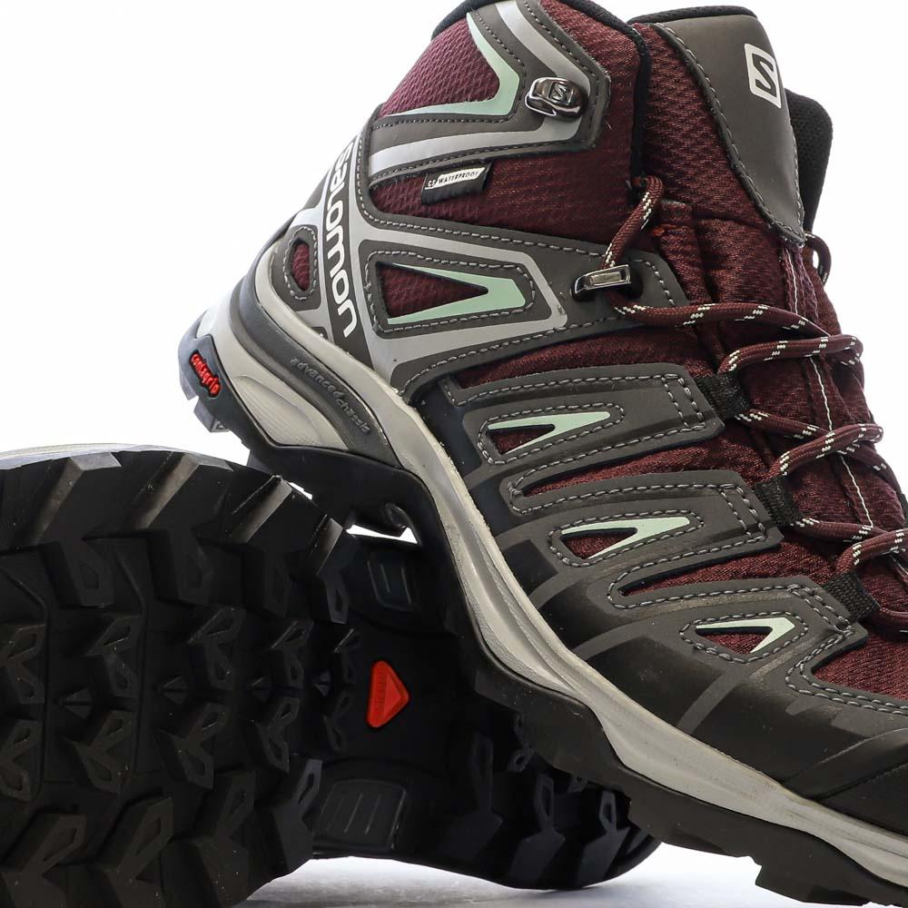 Salomon X Ultra Pi Women's Grey/Bordeaux Hiking Boots Photo of the Espace des Marques %store% store - view of %key%